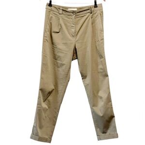 Fabiana Filippi Cotton Cropped Straight Leg Khaki Pants Size M
